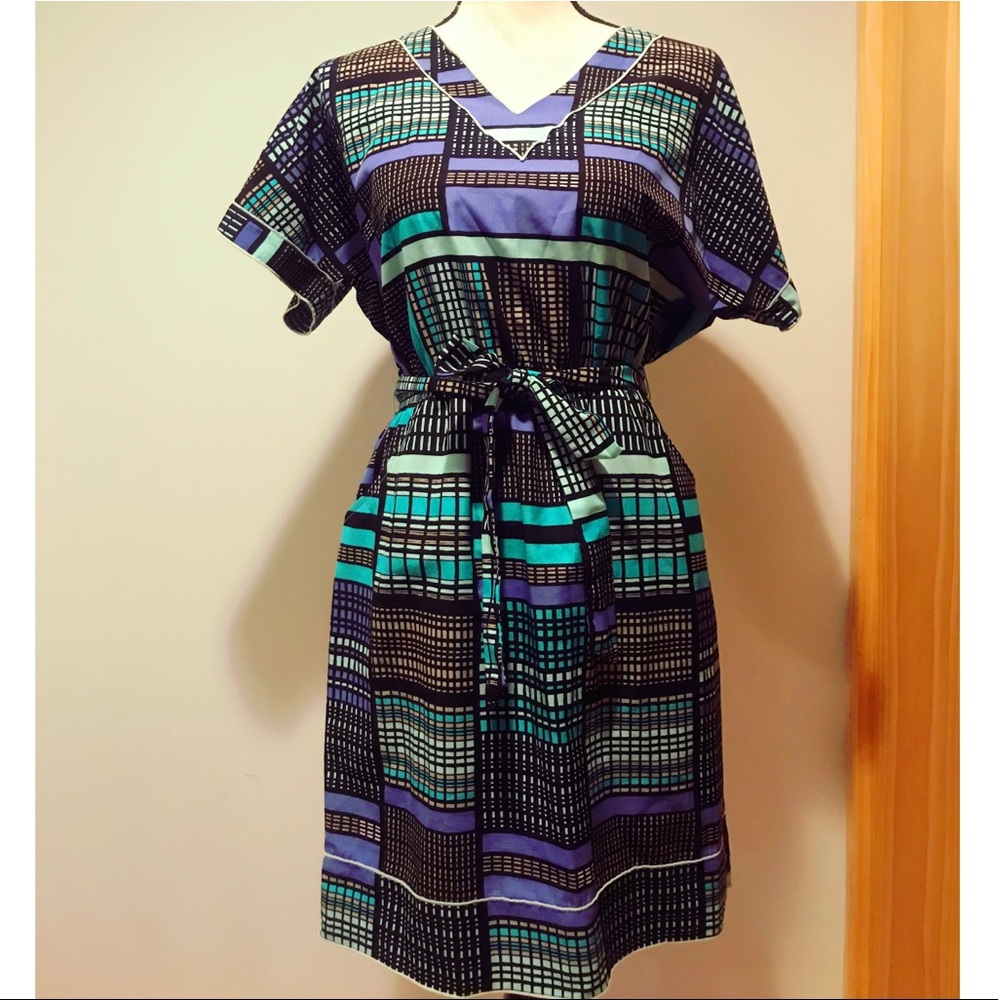BANANA REPUBLIC Multicolored V-Neck Dress Sz4